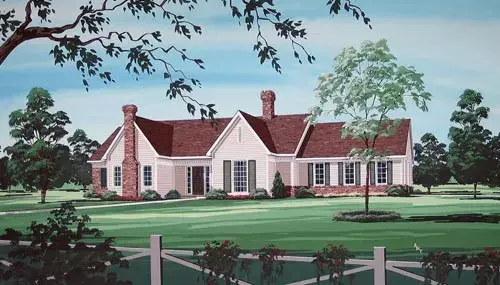 Traditional house plans 30-340 - front exterior, 2,200 sq ft, 4 bed, 2 bath house plans | Monster House Plans