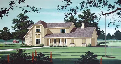 Country house plans 30-344 - front exterior, 2,367 sq ft, 4 bed, 2 bath house plans | Monster House Plans