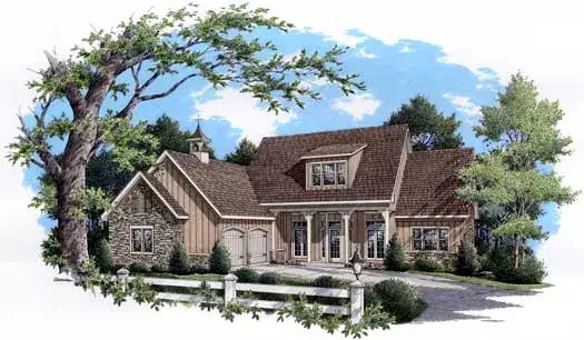 Country house plans 30-347 - front exterior, 1,658 sq ft, 3 bed, 2 bath house plans | Monster House Plans
