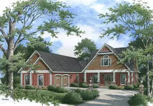 Craftsman house plans 30-350 - front exterior, 2,882 sq ft, 4 bed, 3 bath house plans | Monster House Plans