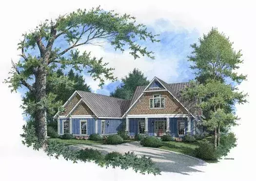 Contemporary house plans 30-352 - front exterior, 2,643 sq ft, 3 bed, 3 bath house plans | Monster House Plans