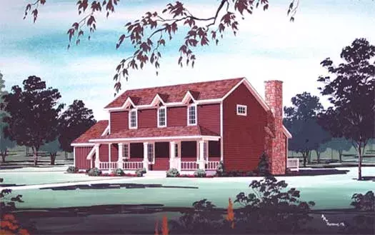 Country house plans 30-357 - front exterior, 1,691 sq ft, 3 bed, 2 bath house plans | Monster House Plans