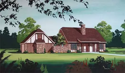 English Country house plans 30-358 - front exterior, 1,600 sq ft, 3 bed, 2 bath house plans | Monster House Plans