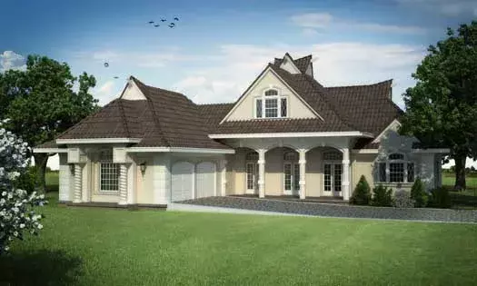 Mediterranean house plans 30-362 - front exterior, 1,651 sq ft, 3 bed, 2 bath house plans | Monster House Plans