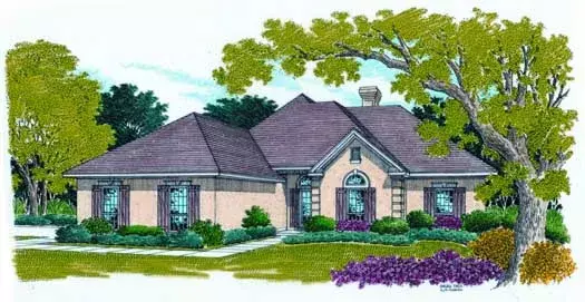 European house plans 30-371 - front exterior, 2,200 sq ft, 4 bed, 3 bath house plans | Monster House Plans