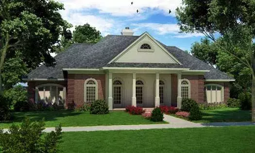 Southern house plans 30-373 - front exterior, 2,240 sq ft, 4 bed, 2 bath house plans | Monster House Plans