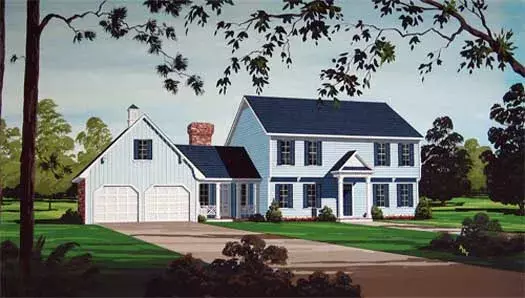 Early American house plans 30-376 - front exterior, 2,548 sq ft, 4 bed, 3 bath house plans | Monster House Plans