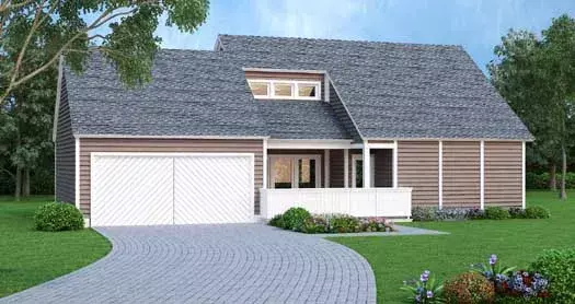 Contemporary house plans 30-387 - front exterior, 1,586 sq ft, 3 bed, 2 bath house plans | Monster House Plans