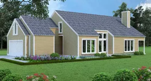 Contemporary house plans 30-399 - front exterior, 2,121 sq ft, 3 bed, 2 bath house plans | Monster House Plans