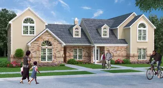 Traditional house plans 30-400 - front exterior, 3,336 sq ft, 5 bed, 4 bath house plans | Monster House Plans