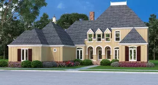 Traditional house plans 30-401 - front exterior, 3,096 sq ft, 4 bed, 4 bath house plans | Monster House Plans