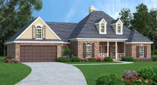 European house plans 30-407 - front exterior, 1,806 sq ft, 3 bed, 2 bath house plans | Monster House Plans