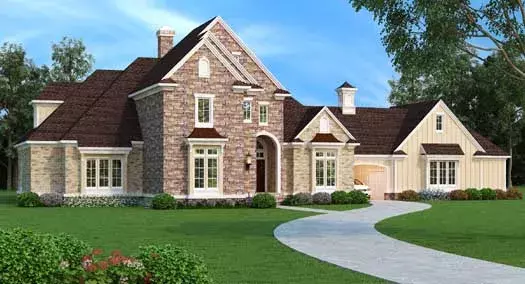 Traditional house plans 30-408 - front exterior, 4,654 sq ft, 5 bed, 5 bath house plans | Monster House Plans