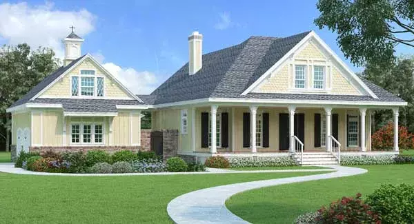 Country house plans 30-412 - front exterior, 1,775 sq ft, 3 bed, 2 bath house plans | Monster House Plans