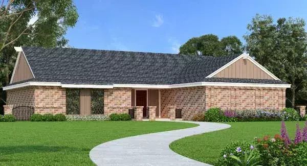 Traditional house plans 30-432 - front exterior, 1,328 sq ft, 3 bed, 2 bath house plans | Monster House Plans