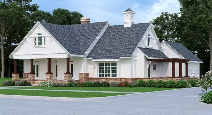 Craftsman house plans 30-450 - front exterior, 1,976 sq ft, 3 bed, 2 bath house plans | Monster House Plans