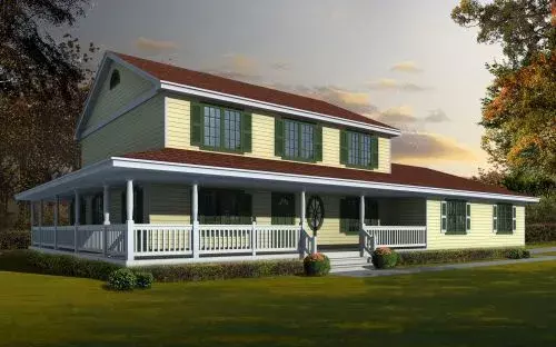 Farmhouse house plans 31-133 - front exterior, 2,218 sq ft, 4 bed, 3 bath house plans | Monster House Plans