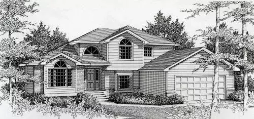 Traditional house plans 31-136 - front exterior, 2,269 sq ft, 4 bed, 3 bath house plans | Monster House Plans