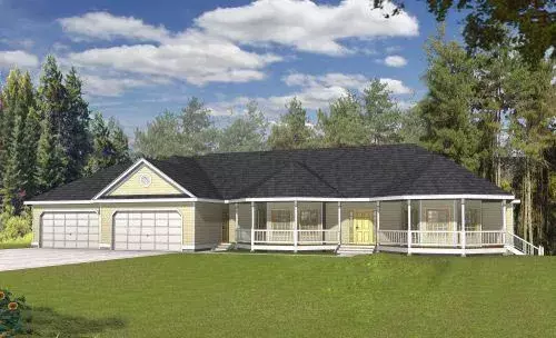 Country house plans 31-145 - front exterior, 5,120 sq ft, 4 bed, 3 bath house plans | Monster House Plans