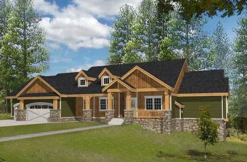 Northwest house plans 31-153 - front exterior, 4,466 sq ft, 3 bed, 3 bath house plans | Monster House Plans