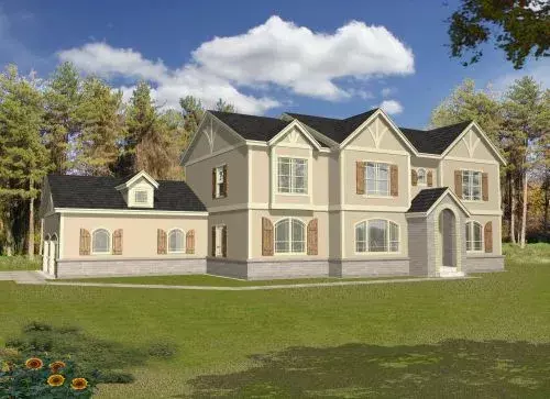 Tudor house plans 31-156 - front exterior, 3,015 sq ft, 3 bed, 3 bath house plans | Monster House Plans