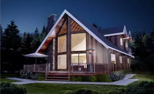 Contemporary house plans 32-105 - front exterior, 1,561 sq ft, 2 bed, 2 bath house plans | Monster House Plans