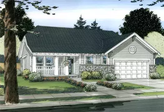 Craftsman house plans 32-110 - front exterior, 1,625 sq ft, 3 bed, 2 bath house plans | Monster House Plans