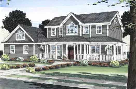 Country house plans 32-113 - front exterior, 2,605 sq ft, 3 bed, 2 bath house plans | Monster House Plans