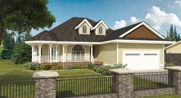 Country house plans 32-140 - front exterior, 1,506 sq ft, 3 bed, 2 bath house plans | Monster House Plans