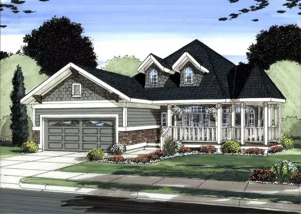Traditional house plans 32-142 - front exterior, 1,746 sq ft, 5 bed, 4 bath house plans | Monster House Plans