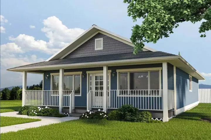 Country house plans 32-177 - front exterior, 1,260 sq ft, 3 bed, 2 bath house plans | Monster House Plans