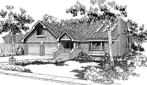 Northwest house plans 33-116 - front exterior, 1,669 sq ft, 3 bed, 2 bath house plans | Monster House Plans