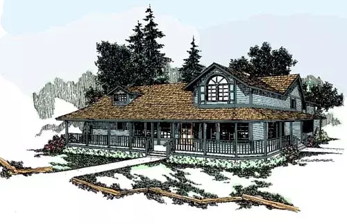 Country house plans 33-122 - front exterior, 2,406 sq ft, 3 bed, 2 bath house plans | Monster House Plans