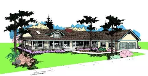 Country house plans 33-162 - front exterior, 3,051 sq ft, 4 bed, 3 bath house plans | Monster House Plans