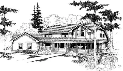 Traditional house plans 33-164 - front exterior, 3,227 sq ft, 5 bed, 4 bath house plans | Monster House Plans