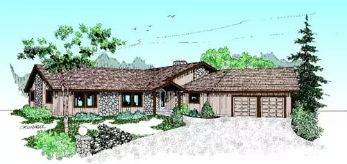 Northwest house plans 33-166 - front exterior, 2,345 sq ft, 3 bed, 2 bath house plans | Monster House Plans