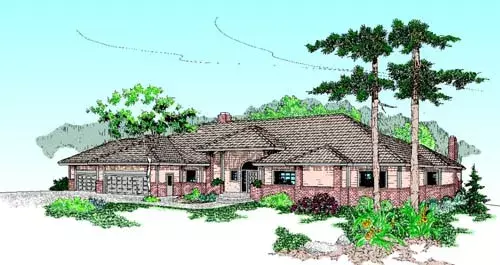 Traditional house plans 33-177 - front exterior, 3,123 sq ft, 4 bed, 4 bath house plans | Monster House Plans