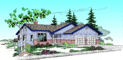 Traditional house plans 33-179 - front exterior, 1,985 sq ft, 3 bed, 2 bath house plans | Monster House Plans