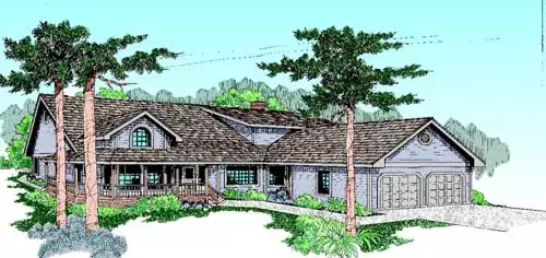 Traditional house plans 33-180 - front exterior, 2,699 sq ft, 3 bed, 3 bath house plans | Monster House Plans