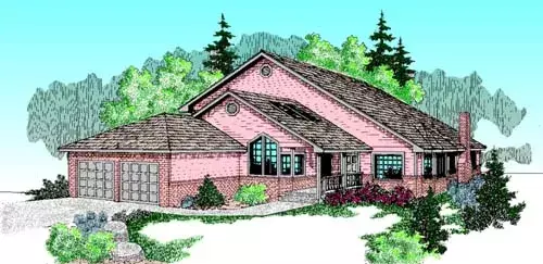 Traditional house plans 33-181 - front exterior, 2,534 sq ft, 3 bed, 3 bath house plans | Monster House Plans