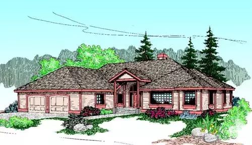 Traditional house plans 33-189 - front exterior, 2,480 sq ft, 3 bed, 2 bath house plans | Monster House Plans