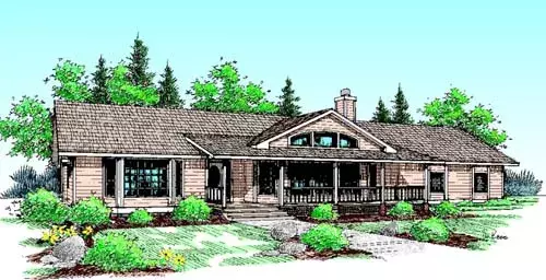 Contemporary house plans 33-194 - front exterior, 2,564 sq ft, 3 bed, 2 bath house plans | Monster House Plans
