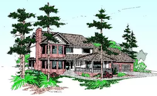 Traditional house plans 33-196 - front exterior, 2,599 sq ft, 4 bed, 3 bath house plans | Monster House Plans