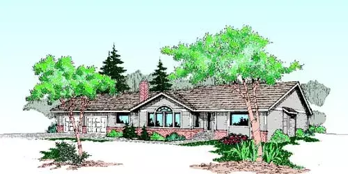 Traditional house plans 33-198 - front exterior, 1,574 sq ft, 3 bed, 2 bath house plans | Monster House Plans
