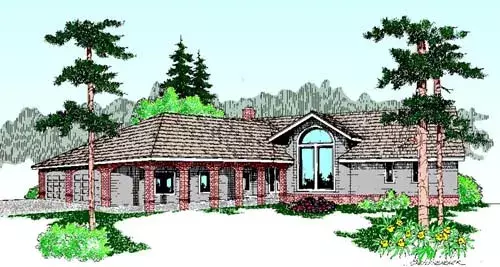 Traditional house plans 33-199 - front exterior, 2,249 sq ft, 3 bed, 2 bath house plans | Monster House Plans