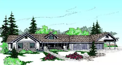 Traditional house plans 33-202 - front exterior, 3,207 sq ft, 4 bed, 4 bath house plans | Monster House Plans