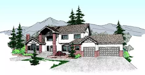 Traditional house plans 33-205 - front exterior, 3,520 sq ft, 5 bed, 3 bath house plans | Monster House Plans