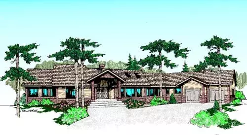 Traditional house plans 33-207 - front exterior, 2,987 sq ft, 4 bed, 3 bath house plans | Monster House Plans