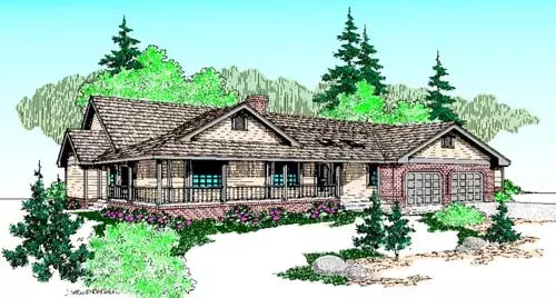 Traditional house plans 33-210 - front exterior, 2,508 sq ft, 3 bed, 2 bath house plans | Monster House Plans