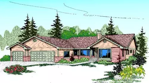 Traditional house plans 33-213 - front exterior, 2,385 sq ft, 3 bed, 2 bath house plans | Monster House Plans